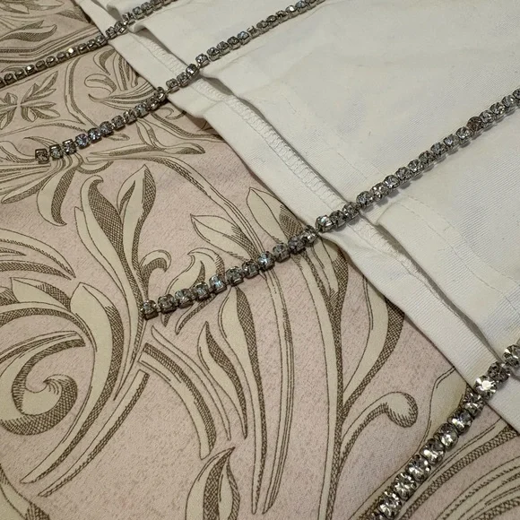 NWT Forever 21 White T-Shirt with Rhinestone Bustier Detail (Size XL) - Picture 4 of 5